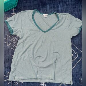 Lake pajamas 4 piece set in teal stripe size medium